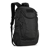 HUNTVP 25L Rucksack Herren Sportrucksack Motorrad Wasserdicht Schulrucksack Mini Tagesrucksack Militär Daypack Backpack Wanderrucksack für Arbeit Outdoor Sport Fitness Wandern - Schwarz
