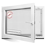 Kellerfenster 40x50 cm 2 fach Verglasung - Alle Größen Kunststofffenster 60mm Profil -Din Links- BxH: 400x500mm Perfekt für Fenster Gartenhaus, Garagenfenster, Hauskeller mit Dreh-Kipp System
