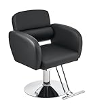 CO-Z Friseurstuhl Schwarz 41-56 cm Höhenverstellbare Friseurstühle Barber Stuhl 360° Drehbar Frisörstuhl 250KG Barberstuhl für Friseursalon Frisörladen Barbershop