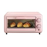 ZIAMOO Mini-Elektroofen, multifunktionaler automatischer Elektroofen, Kleiner Doppelbackofen für Zuhause, 11 l Fassungsvermögen, S-förmiges Edelstahl-Heizrohr, rosa