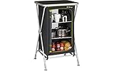 BERGER Pablo S Campingschrank klappbar mit 3 Staufächer - Campingküche mit Arbeitsplatte und Seitentasche - Outdoor Reiseschrank Camping Schrank Vorzelt mit Aluminiumgestell inkl. Tragetasche