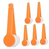 OATIPHO 6 Stück Brillenputztuch Gläser Reinigung Brillenputztücher Brillenreiniger Werkzeug Objektiv abwischen Tragbarer Brillenputzer Brillenputzklammern superfeine Faser Orange