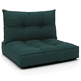 Polster für Gartenmöbel Set Sitzpolster 60x60 cm und Rückenkissen 40x60 cm - Lounge Kissen Outdoor Polster Balkon und Gartenmöbel-Kissen Loungekissen Gartenpolster Auflagen für Rattanmöbel Grün