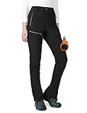 Wespornow Damen Wanderhose Wasserdicht Thermohose Gefüttert Outdoorhose Softshellhose Skihose Warm Ski Pants Women Schneehose Kletterhose Jagdhose Trekkinghose Winter Regenhose（Schwarz，XL）