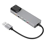 Goshyda Virtuelle 7.1-USB-Soundkarte mit SPDIF-Digitalausgang, Hochauflösende Externe Audiokarte für Laptop-PC, Plug-and-Play-Aluminium-Soundkarte