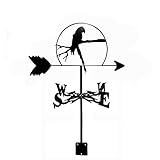 Wetterfahne für den Innenhof, Schmiedeeisen, Windrichtungsanzeiger, rostfreier Stahl, korrosionsbeständig, Wetterhahn, Messwerkzeug mit Montagehalterung, 35 x 50 cm (R