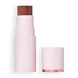 Revolution Skin Silk Bronzer Stick - Aufbauende Farbe für Wangen, Augen und Lippen - Creme-zu-Puder-Formel - Vegan & Cruelty-Free - Tan Carmel - 4,5 g