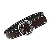 LUOFENG Grommet Taillengürtel Punk Öse Charm Breite Kette für Cowboy Grunge Schnalle Modern Bund Taillenkette Nietengürtel