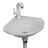 Farb waschbecken aus Kunststoff Kleines Eck Handwaschbecken, Wandausgussbecken Kunststoff, Mini Waschbecken, Wohnmobil Waschbecken Spülbecken für Garten Camping Keller