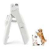 Foydream Krallenschere für Hunde, Haustier Nagelknipser mit LED-Licht, Nagelfeile Krallenpflege für Mittlere & Kleine Hunde und Katzen, Nagelknipser Professionelle Mit Sicherheitsschutz