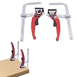 2 Stück Klemme Tischklemme Hebelklemme Hebelzwinge Ganzstahl Tischzwinge Mit Hebelgriff Schnellspanner Zwinge Mit 160 mm Fassungsvermögen 60 mm Tiefe Zum Schleifen Schneiden