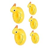 Gatuida 5 Stück Teiliges Aufblasbare PVC Becherhalter Entenform Schwimmendes Tablett Pool Getränkehalter Gelb Stabil und Langlebig für Party und Freizeit Wiederverwendbar