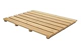 Duschvorleger Baderost aus Bambus - 53 x 35 cm - Badematte rutschfest aus Holz - Badezimmer Sauna Pool Vorleger Bambusmatte rutschfest