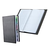 Visitenkarten Aufbewahrung Für 60 Karten,Visitenkartenmappe,Namenskartenbuchhalter,Visitenkarten-Organizer,Visitenkartenetui Flach,Büro-Visitenkartenhalter,Für Kundenkarten Kreditkarten (Schwarz)