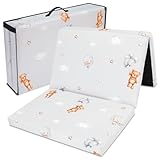 Reisebett Matratze 60x120 cm faltbar - Dicke Faltbare Matratze für Baby Klappmatratze Kinder Matratze Reisebett Teddybären