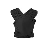 Ergobaby Babytragetuch für Neugeborene, Reines Schwarz, ab Geburt bis 11kg