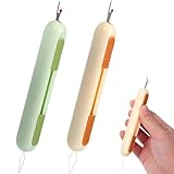 TOVINANNA 2 Stück Nahttrenner und Garneinfädler mit Einziehbaren Spitzen Ergonomischer Griff Tragbares Nähwerkzeug für Präzises Nähen und Fadenentfernen