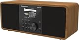 TELESTAR TOP 250 – DAB+/Internetradio (Stereo, 2 × 10 Watt, Bluetooth Sende-/Empfangsfunktion, USB-Aufnahme, Notfallwarnsystem, App-Steuerung) – Holz