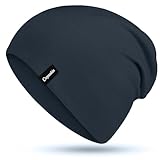 Cuyankin Mütze Damen Herren, Slouch Beanie Mütze aus Baumwolle, Leicht & Atmungsaktiv Dünne Mütze, Weich Doppellagig Longbeanie Perfekt für alle Jahreszeiten