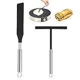 Spatel Edelstahl Crepes Wender Teigverteiler Crepes Verteiler Crepes Zubehör Crepes Set für Zuhause Küche Backen Kochen Backwerkzeuge