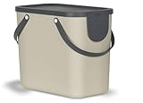 Rotho Albula Mülltrennungssystem 25l für die Küche, Kunststoff (PP) BPA-frei, braun/anthrazit, 25l (40.0 x 23.5 x 34.0 cm)