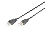 DIGITUS USB 2.0 Verlängerungskabel - 1.8 m - USB A (St) zu USB A (Bu) - 480 Mbit/s - Verbinsungskabel, USB-Kabel - Schwarz