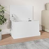 Buzaza Truhe Weiß 50x30x28 cm Holzwerkstoff BüCherkiste Holztruhe Weiß Truhentisch
