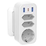 6 in 1 Mehrfachstecker Steckdosenadapter mit 1 PD20W USB C, 4000W/16A 3 Fach Mehrfachsteckdose mit 3 USB Steckdose Steckdosenleiste, STGAROT Verteilersteckdose USB C Steckdosen Ohne Kabel Outlet