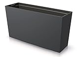 Blumenkasten Blumenkübel Blumentopf Pflanzkasten Balkonkasten Matt Pflanzgefäß Middle 77cm x 41cm mit Pflanzeinsatz (Anthrazit Matt)