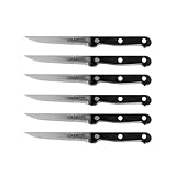 Zanetti Set mit 6 Steakmessern Modell Classic, Edelstahl, Klinge 11 cm, Stärke 1,2 mm, Küchenmesser mit genieteten Griffen