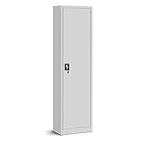 Jan Nowak Aktenschrank Büroschrank Metallschrank Lagerschrank 4 Fachböden Flügeltür Drehgriff Pulverbeschichtung Metall 185 cm x 45 cm x 40 cm (Grau)