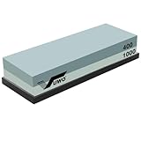 vuwo Schleifstein für Messer - 400&1000 Körnung Abziehstein Set 2-IN-1 Wetzstein Messerschärfer Doppelseitiger mit Rutschfestem Silikonhalter