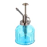 BEBEMOKO 1 Stück Vintage Glas Gießkanne Himmelblaue Tragbare Handdruck Sprühflasche Für Pflanzenbewässerung Ideal Für Zuhause Und Garten Kunstvolle Glas Nebel Sprühkessel