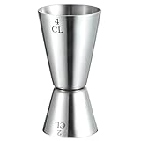 Cocktail Dual Gin Messbecher - Barmass Cocktailmessbecher - Doppelmass Jigger mit Skalierung 2cl 4cl - Edelstahl - Schnaps Ausgiesser - Mixbecher Portionierer Zubehör Jigger Maatbeker Barbecher