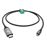 HangTon USB-C auf HDMI Kabel 4K 60Hz für Laptop Telefon Tablet zu HD TV Monitor Projektor Display, für iPhone 15/16, MacBook Pro/Air, Galaxy S24, Grau Geflochten, 3 m