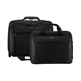 WENGER Potomac 2-TLG Laptop Trolley für Notebook bis 17 Zoll, herausnehmbare Laptop-Tasche 15 Zoll, 23 l, Damen Herren, Büro Business Reisen, Schwarz, 600661