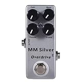 Muuookka Gitarreneffektpedal Overdrive 4 Effektor Pedalboard Silber für Effektprozessoren Tremolo Sound Mixer