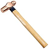 WEDO Kugelhammer, 450g, Messing Schlosserhammer, Ingenieurhammer, Vorschlaghammer, Kugelhammer mit Holzgriff, Länge 300mm