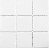 Mosaik Fliese Wand Boden Keramik Weiß Rutschsicher Rutschhemmend Duschtasse Bodenfliese Fliesenspiegel - MOS22-0102-R10