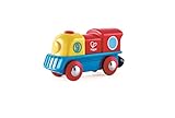 Hape Bunte Lok Tapfere kleine Lokomotive Ausschaltknopf, außergewöhnliche, batteriebetriebene Lokomotive, Lackierung in rot, gelb und blau