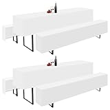 YMHPRIDE 2Pack Biertischhussen 3er-Set, weiße Bierbankhusse und Tischdecken, Set für 70 cm Tischbreite, Bierzeltgarnituren 220 x 70cm für Gartenbankett-Gartenmöbel-Bezüge.