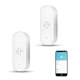 Intelligenter Vibrationssensor: Drahtloser Glasbruchmelder, WiFi-Türsensor mit App-Alarmen, einstellbare Empfindlichkeit, Glasbruch-Sicherheitssensor für Alarmanlage und Heimautomatisierung (2er-Pack)