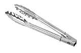 HENDI Salatzange, mit Klemmverschluss, geschirrspülmaschinengeeignet, Servierzange, Küchenzange, Salat, Gemüse, Schwere Ausführung, Edelstahl, 240mm