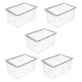 keeeper bea 5x Aufbewahrungsbox mit Air Control System, 59 x 39 x 27 cm, 43 l, Transparent