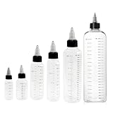 JHSDHYD Quetschflasche 2 Stück transparente Kunststoffflaschen mit Messbecher und Drehverschluss, nachfüllbare Quetschflaschen for Reisen, Flüssigkeiten, Tinten, Öle, Kunst, Haarfärbemittel(250ml)