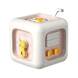 ASQzhuLIWing Aktivitätswürfel-Spielzeug, Spielwürfel für Babys, Montessori-Würfel, Reise-Sensorikwürfel, Feinmotorik-Übungs-Montessori-Spielzeug für Kinder von 6 Monaten bis 3 Jahren (Rosa)