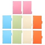 GRIRIW 10 Kunststoff Registerblätter für Ordner A5 Farbige Trennblätter mit Beschriftungsfeld Reißfest Nachfüllbar für Planer Notizbuch Büro und Schule