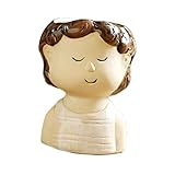 Fenteer Niedlicher Cartoon-Kind Sukkulententopf Blumentopf 7,2 cm Helle Farbe für Garten Gute Temperaturbeständigkeit Geschenke Tischplatte, Weiße Kleidung