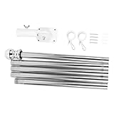 Supvox Drehbarer Edelstahl Wand fahnenmast mit Stabiler Bodenhalterung Wetterfest für Garten Dach und Fahrzeug Verhindert Verheddern der Flagge Langlebiges Aluminiumlegierungsmaterial