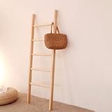 Freistehende Handtuchleiter aus Holz, 4/5/6 Etagen, Decke und Handtuchhalter, stilvolle Aufbewahrung für Badezimmer, Wohnzimmer und Schlafzimmer, multifunktionale Kleidung